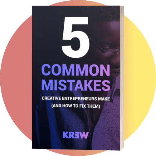 KREW's 5 Common Mistakes of Creative Entrepreneurs (And How To Fix Them) by Marc Rodan with Bubble Background